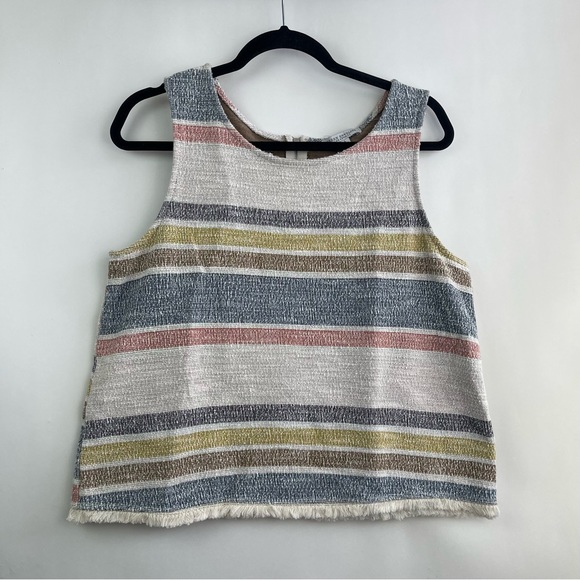 Green Envelope Tank Top with fringe hem Size Large - Picture 1 of 5